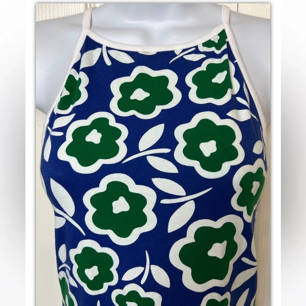 ASOS Tank Dress NWT Blue Green White Shift Floral Sleeveless Summer Size 6
